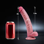 9 Inch Soft Liquid Silicone Realistic Dildo With Balls For Women, 8 Inch Real Feel Lifelike Shower Long Slim Anal Dildo With Suction Cup, Big Thick G-Spot Realistic Penis Strap On Sex Toy For Men Gay