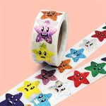 500pcs 1 Inch Multicolor Smiling Small Star Stickers Roll