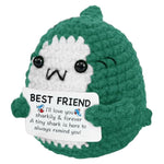 Positive Crochet Animals For Best Friend Bestie Handmade Shark Knitted Emotional Support Shark Crocheted Stuffed Animals With Card For Men Women Birthday Graduation Gifts