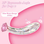 Anal Dildo Glass Rose Sex Toy - Butt Plug Rainbow Monster Dildo For Beginner, 7.2 Inch Small Glass Dildo As A Clitoral G Spot & Anal Sex Toys For Men Women & Couples Sexual Pleasure