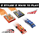 Original Speed Card Racer – Flat Car Racer And Pocket Size Racecar Launcher With Real Rubber Tires For High-Speed Racing – Load, Launch, Race! – Racing Red