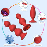 Anal Plug Training Sets?Anal Prostate G-Spot Sex Toys For Beginners To Advanced Users Sex Toys For Couples?Red?