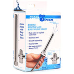 Stainless Steel Enema Nozzle With Push Valve For Women & Men. Colon Cleaner Shower Douche Kit Attachment For Enema Rinse. Rust-Free And Compatible With All Lubricants And Most Hoses