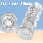 Pocket Pussy Male Masturbators, Portable Transparent Male Stroker Sex Toys With 3D Textured, Reusable Blowjob Toys With Storage Container For Mens Masturbation (Transparent)