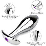 Anal Plug 3Pcs Anal Toys With Luxurious Diamonds Anal Trainer Metal Butt Plug Prostate Massage Sex Toys For Couple, Adult Sex Toys & Games (Silver)