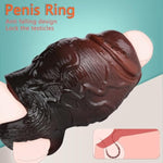 Thicker Wide Hollow Penis Sleeve Cuff,Silicone Soft Men Penis Extender With Cock Ring,Black Elastic Penis Enlarge Prolong Pump, Adult Men Strap On Sex Toy For Couples Fun (L Size)