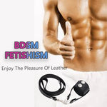 CBT Testicle Sex Bondage Harness BDSM Cock Ball Rings Scrotum Pullers Chastity Belt SM Male Chastity Belts Leather Restraints Rope Chain Leash Crusher Toys for Adult Men Couples Black
