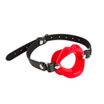 Men Women Red Lips Shaped Opening O Ring Mouth Gag Silicone Soft Adjustable Buckle Pu Leather Belt Strap On Bdsm Bondage Sex Toy Head Harness Restraints Gear Fetish Couple Adult Oral Game