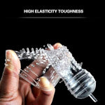 10 Pcs Silicone Penis Sleeves Reusable Condoms Cock Enlarger Extender Girth Transparent Penis Erection Sex Toy For Couple Men