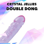 Doc Johnson Crystal Jellies - Double Dong -18 Inch - 1.8 Inches Wide - Double Sided Dildo - Proudly Made In America - Purple
