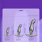 4 Styles Stainless Steel Anal Plug Dildo with White Crystal T Base, Metal Prostate Massager Adult Sex Toy for Man Women - SML