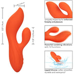 Stella Liquid Silicone Dual Teaser – Premium Rechargeable Rabbit Massager Vibrator – Sex Toy For Women - Orange