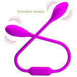 Double Ended Vibrator Vibrating Ball Egg with 12 Vibrations Women G spot Double Headed Dildo Bullet Vibrator Rechargeable Double Penetration Anal Prostate Adult Sex Toy