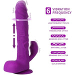 Rabbit Thrusting Vibrator 6 Vibrating Modes With Remote Control, 8.27" Soft Silicone Dildo Vibrator With Suction Cup, G-Spot Double-Headed Dildo Vibrator Adult Sex Toy For Women