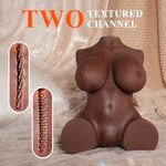 8Lb Torso Sex Doll Selena, Male Sex Toy With Big Boobs And Ultra Soft Ass, Realistic 3D Textured Vaginal And Anal Tunnel Sex Dolls For Men, Male Masturbator Portable Sex Toy For Men (Ebony)