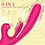 Thrusting Rabbit Vibrator Sex Toys for Women, 4 in 1 G Spot Dildo Adult Toy