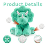 Triceratops Stuffed Animal Toys, 8.5 Inch Soft And Cuddly Triceratops Plush Animals Toy, Cute And Realistic Stuffed Animals Gifts For Boys And Girls Soft Toy For Kids