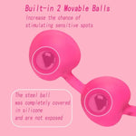 Silicone Anal Beads Anal Plug Built-In 2 Steel Balls Cherry Butt Plug With Long Handle Anal Sex Toy For Men Women Anal Sex (Rose Red)