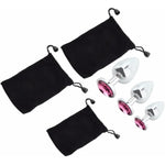 Valentines Day Gifts For Couples Anal Butt Plug Set, Small + Medium + Big Stainless Steel Set Fetish Butt Plug Anal Plug Hook With Crystal Diamond Beginner 27Mm 33Mm 41Mm