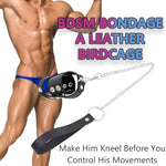 BDSM Bondage Chastity Devices Belt Leather Cock Cage Penis Testicle Sleeve with Leash Adjustable SM Rope Inspired Restraint Accessory Sex Leash Toys for Men Discreet Design