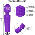 Rechargeable Personal Wand Massager + 22Inch Super Long Anal Beads