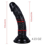 Curved Mini 5.3 Inches Realistic Dildo for Beginners as Adult Sex Toys of Anal Plug, for Buttom Play and G spot Stimulator (Black)