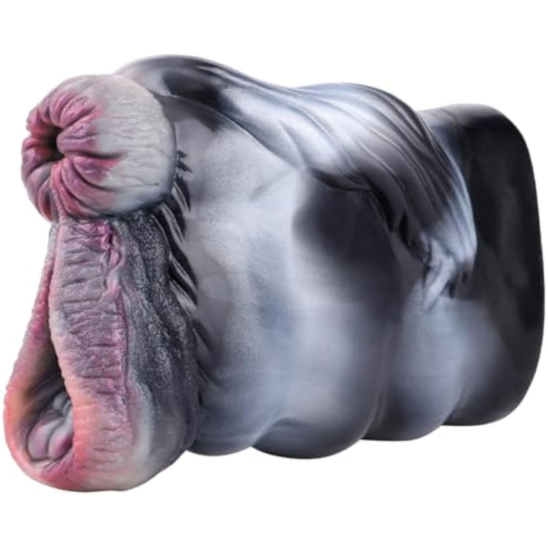 Zebra Masturbation Machine Simulates Animal Shape Abnormity Airplane Cup Double Channel Liquid Silicone Male Manual Sex Toy With Animal Texture, Realistic Animal Vagina