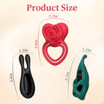 Vibrating Cock Ring, Couples Sex Toys, Clitoral G Spot Nipples Stimulator, Finger Vibrator With Mini Bullet, Waterproof 9 Vibration Modes, Rose Adult Sex Toy For Man And Women