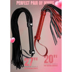 Sex Whip Red 20" Faux Leather Bdsm Whip 27" Black And Riding Crop For Adults Bedroom 18", Bdsm Kit For Beginners