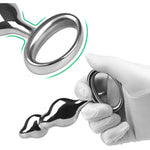 Safe Pull Ring Anal Beads With Stainless Steel Graduated Balls Beginner Butt Plug Adult Sex Toy For Men Women Couples