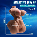 12Lb Sex Dolls Torso Fitness Girl, Life Size Male Masturbators Sex Toys Torso With 3D Textured Pussy And Anal Adult Sex Toys Pocket Pussy For Men Masturbation