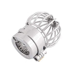 Male Chastity Device Stainless Steel Cage Cock Ring Ball Stretchers J002