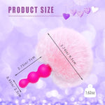 Small Rabbit Tail Anal Plug?Silicone Anal Sex Toys For Beginners?Butt Plug For Cospaly?Small Size For Long Time Comfortable Wear (Pink)