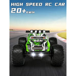 Remote Control Car,Rc Cars Toy,High Speed 20 Km/H Rc Truck Off-Road With 2 Headlights And 2 Rechargeable Battery,Dinosaur Toys Gift For Adult Boys Kids 4+ Years