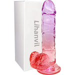 Realistic Dildo Clear Silicone 7.8" Purple-Red Gradient Dildo With Strong Suction Cup For Women Hand Free Play Flexible Soft Penis Dong, Adult Sex G-Spot Dildos Toys For Vaginal And Anal Stimulation