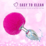 Rabbit Tail Anal Plug,Metal Buttplug,Anal Toys For Men And Women Beginners And Veteran Player,Sex Toy Can Long Time Comfortable Wear.Butt Plug For Adult Games And Dress Up Party(Large)