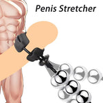 Penis Extender Stretcher Device Adjustable Weight Cock Ring Metal Physical Exercise Pennis Traction Enlargement Extension Adult Sex Toys Effective Penile Enlargement Stretching Training Kit Black