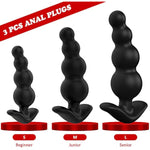 Silicone Anal Beads Butt Plugs, Anal Trainer With 3 Different Size,Anal Training Sets For Beginners Advanced Users,Pack Of 3 Prostate Sex Toys (3 Pcs Anal Plugs)