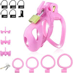 Male Chastity Cage Device - Lightweight Cock Cage With 3 Testicle Space Connection & 4 Cock Rings, Double Metal Lock Penis Cage With 5 Disposable Lock, Bondage Gear & Accessories Adult Sex Toy For Men
