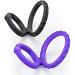 Silicone Penis Ring Set 2 In 1 Premium Stretchy Cock Ring For Erection Enhancing 2 Pcs Delay Control Sex Toy For Men