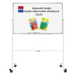 36 x 24 Inch Mobile Magnetic Whiteboard with Adjustable Stand