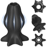 Hollow Butt Plug With Matched Stopper Black Silicone Anal Dialator For Women Speculum Anus Tunnel Plug For Anal Peeping Sm Adult Sex Toys (Large)