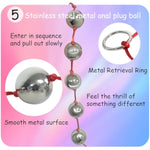 Metal Anal Puller With 5 Pullers And String, Bdsm Fetish Anal Dilator Anal Plug, Multi-Play Portable Handheld Anal Puller Couple Flirting Vagina Balls Adult Erotica Sm Sex Toys Men Women (Red)