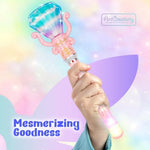 Light Up Princess Wands For Kids (Set Of 2) - Pink And Blue Fairy Wands With Spinning Leds, Batteries Included - Light Up Wand For Girls And Boys, Perfect Pretend Play Toys