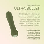Ultra Bullet Vibrator - 20 Powerful Modes Usb Rechargeable & Whisper Quiet Bullet Massager Vibrators For Women (Strawberry Coconut)