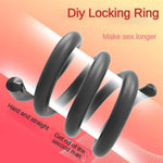 50Cm Cock And Ball Ring Diy Adjustable Cockring Metal Cartilage Bulit In Sex Toys Penis Weight Ball Stretcher Men Testicles
