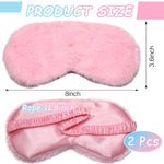 2 Pack Sleep Mask for Sleeping, 8x3.6 Inch Light Blocking Eye Mask with Elastic Satin Belt, Soft Satin & Fluffy Breathable Comfort for Men Women Kids, Ideal for Travel, Nap, Gift (Black & Pink)