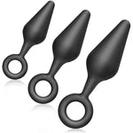 Silicone Butt Plug Kit 3 Pcs Anal Plug With Tapered Top And Safety Ring Base For Beginners Anal Training Adult Sex Toys For Men Women Couples