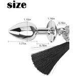 Hollowed-Out Sex Toy Flower Bell Anal Plug Erotic Products Binding And Adjusting Tassels Bell Metal Anal Plug(Black)