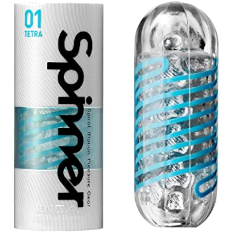 TENGA Spinner Cup Men Masturbator, Reusable Spiral Motion, SPN-00 Tetra